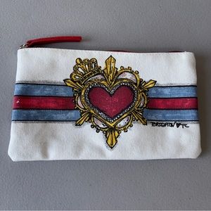 BRIGHTON “In Love We Trust” Pouch Makeup/Jewelry Canvas Bag